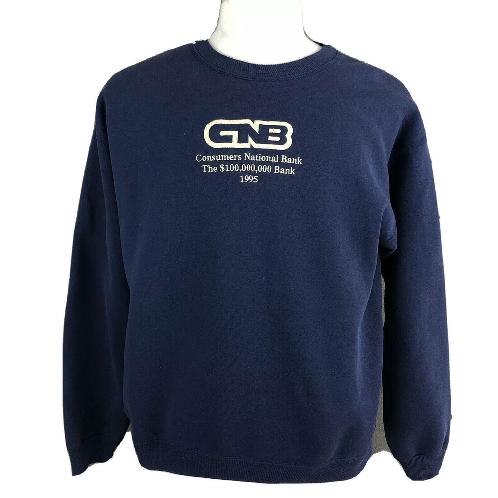 Consumers National Bank Vintage 1995 Finance Sweatshirt Size Medium $100,000,000